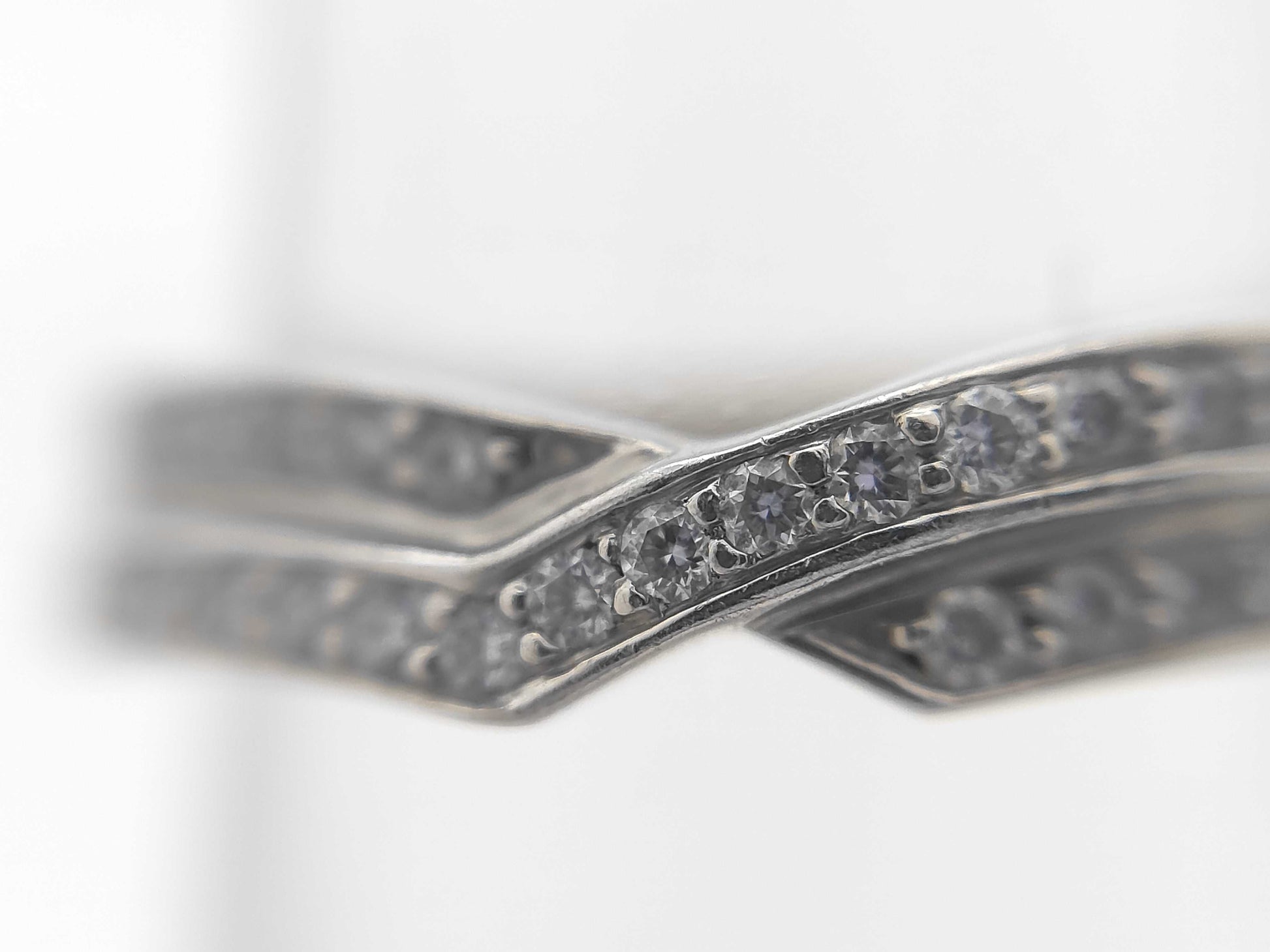 HARRY WINSTON Trist Two-Row Diamond Pt950 4.6g Ring 