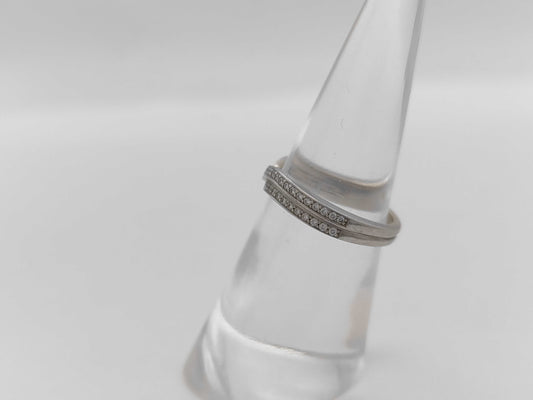 HARRY WINSTON Trist Two-Row Diamond Pt950 4.6g Ring 