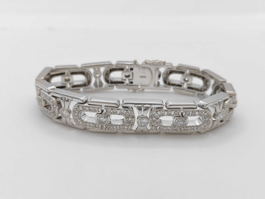 D2.24/1.75ct Pt900 116.9g Bracelet/Bangle 