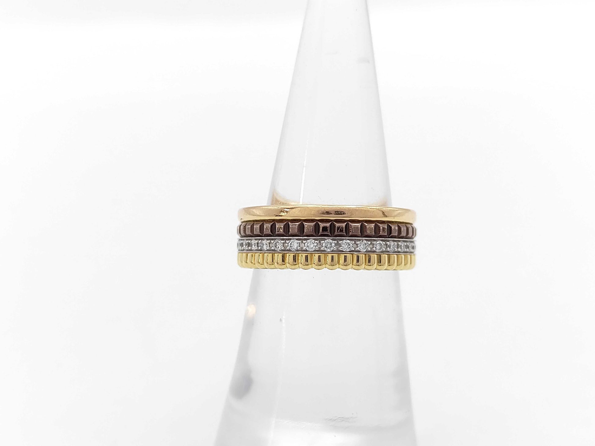 BOUCHERON Quatre Classic T49 Diamond Three-Color 750/METAL 9.7g Ring 