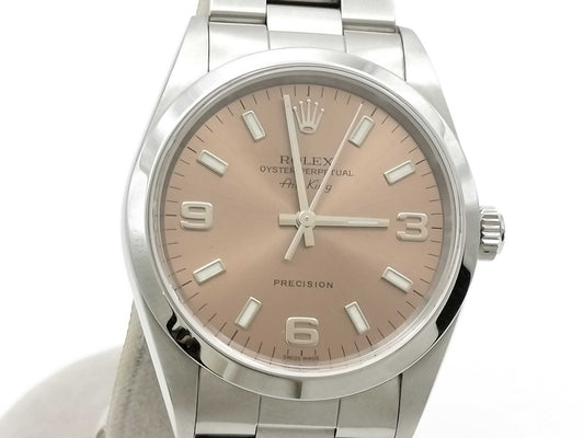 ROLEX 14000 A931559 Pink Dial Oyster Bracelet Boys' Watch