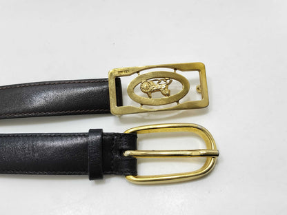 CELINE CELINE Belt with Carriage Clasp, Set of 2 Belts