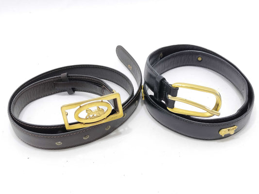 CELINE CELINE Belt with Carriage Clasp, Set of 2 Belts