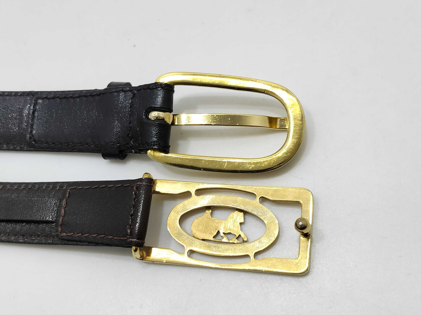CELINE CELINE Belt with Carriage Clasp, Set of 2 Belts