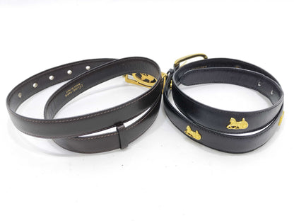 CELINE CELINE Belt with Carriage Clasp, Set of 2 Belts