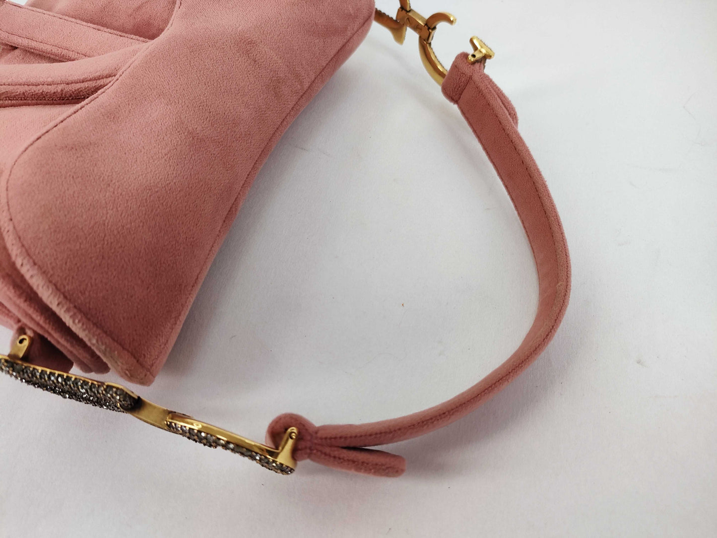 Dior Saddle Velvet Rhinestone Handbag