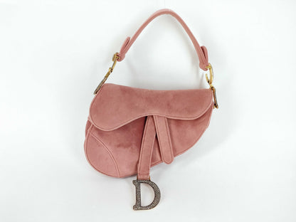 Dior Saddle Velvet Rhinestone Handbag