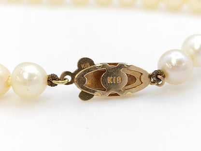 Semi-Round Pearl Necklace, Diameter: Approx. 6.4-6.9mm, 18K Gold, 25.6g 