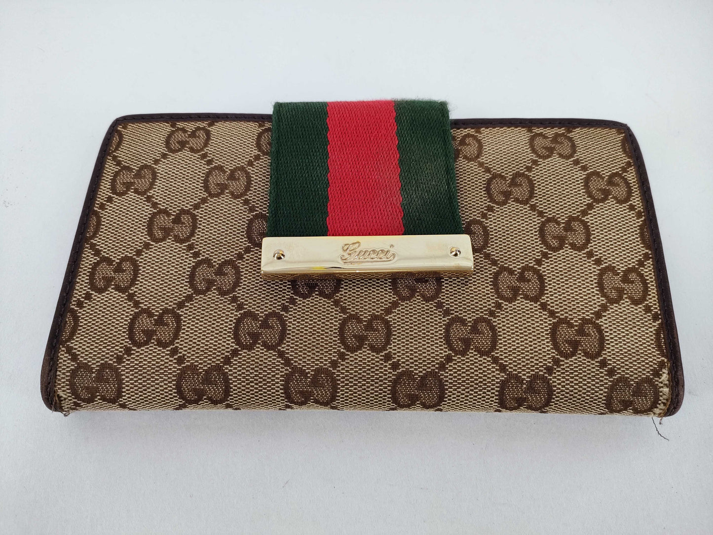 GUCCI GG Canvas GUCCI Gucci Long Wallet GG Canvas Sherry Line Wallet