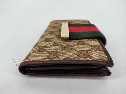 GUCCI GG Canvas GUCCI Gucci Long Wallet GG Canvas Sherry Line Wallet