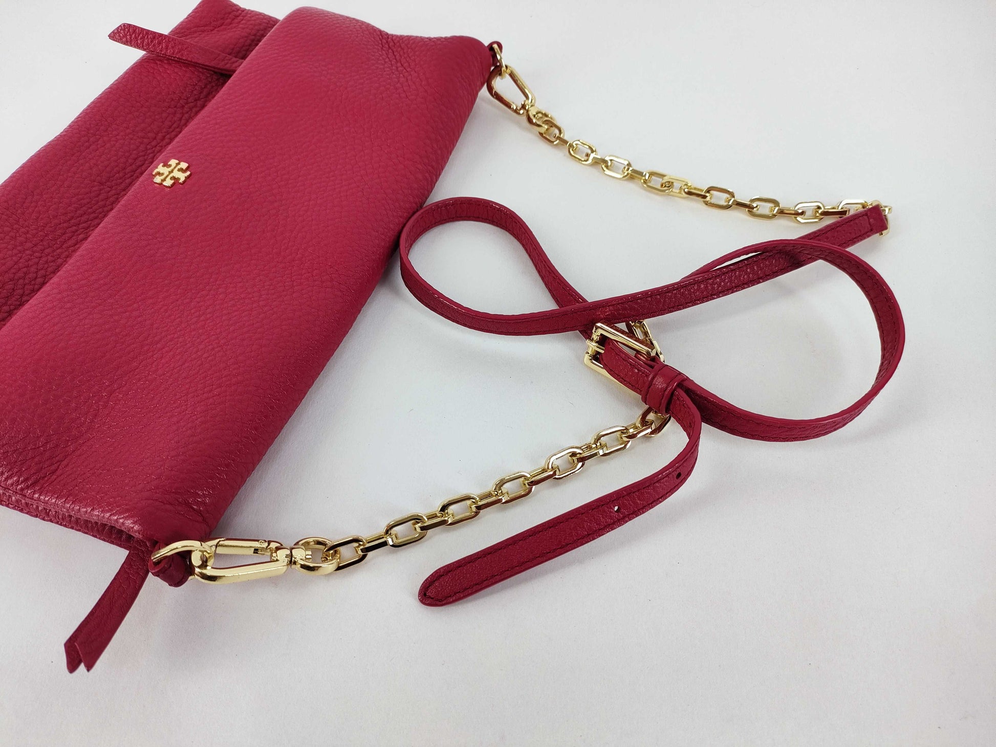 Tory Burch Shoulder Bag, Pink Leather with Chain Shoulder Bag