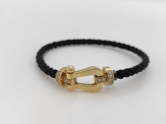 FRED Force 10 #18 Diamond Au750/SS 10.6g Bracelet/Bangle 