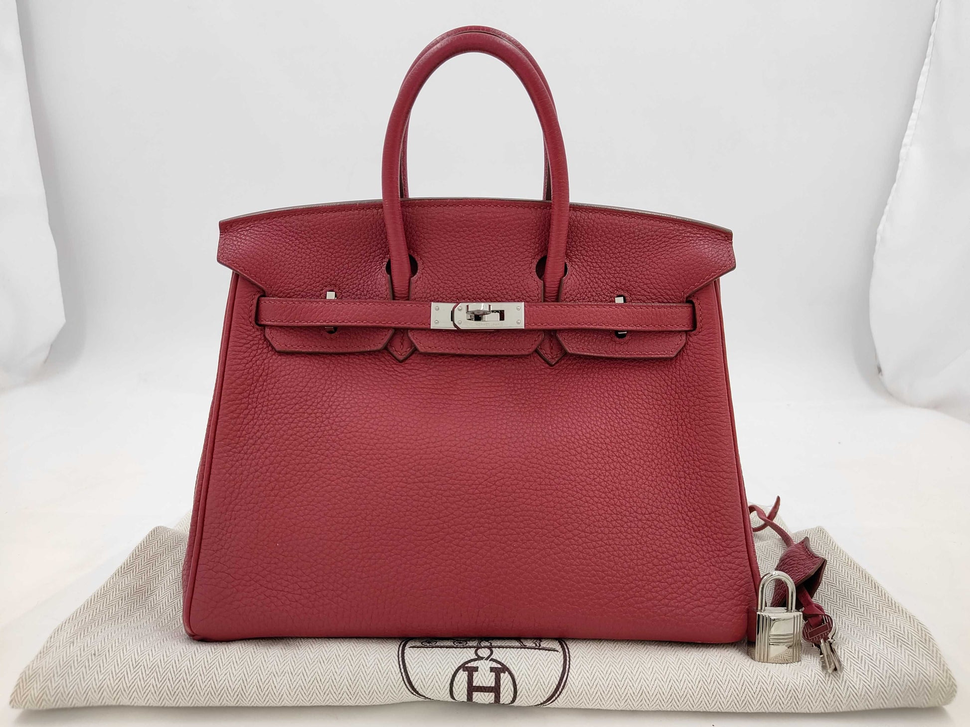 HERMES Birkin 25 □N Stamp Togo Handbag