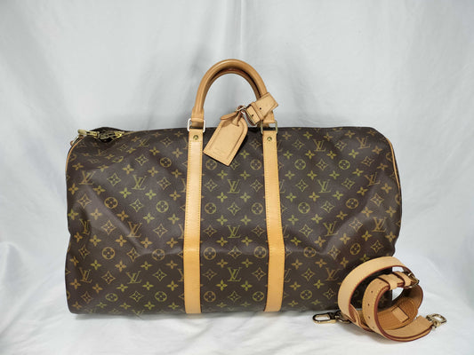 LOUIS VUITTON Monogram Louis Vuitton Keepall Bandouliere 60 Boston Bag