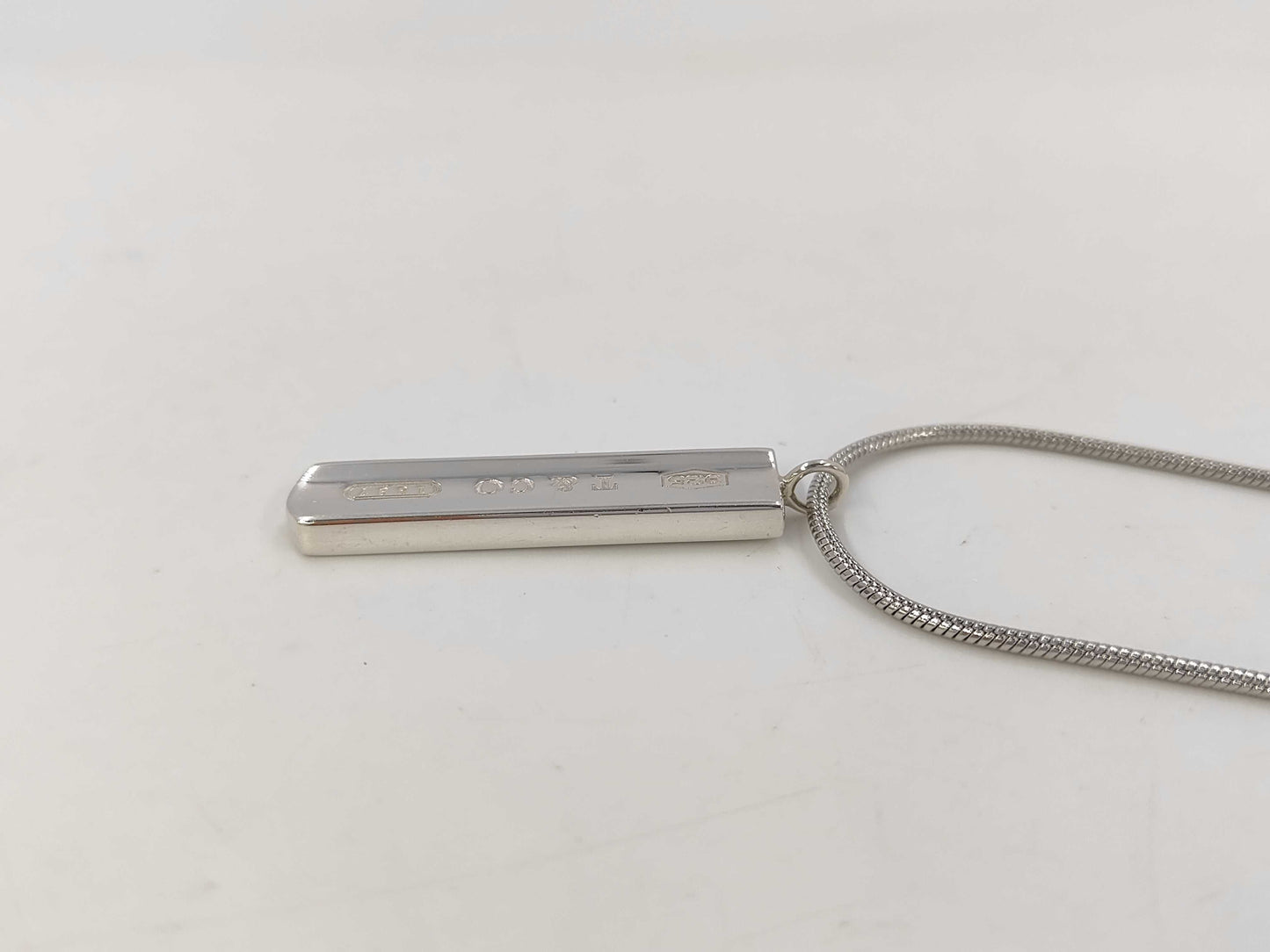 Tiffany & Co. Tiffany Narrow Bar 1837 Necklace in Silver with Non-Original Chain