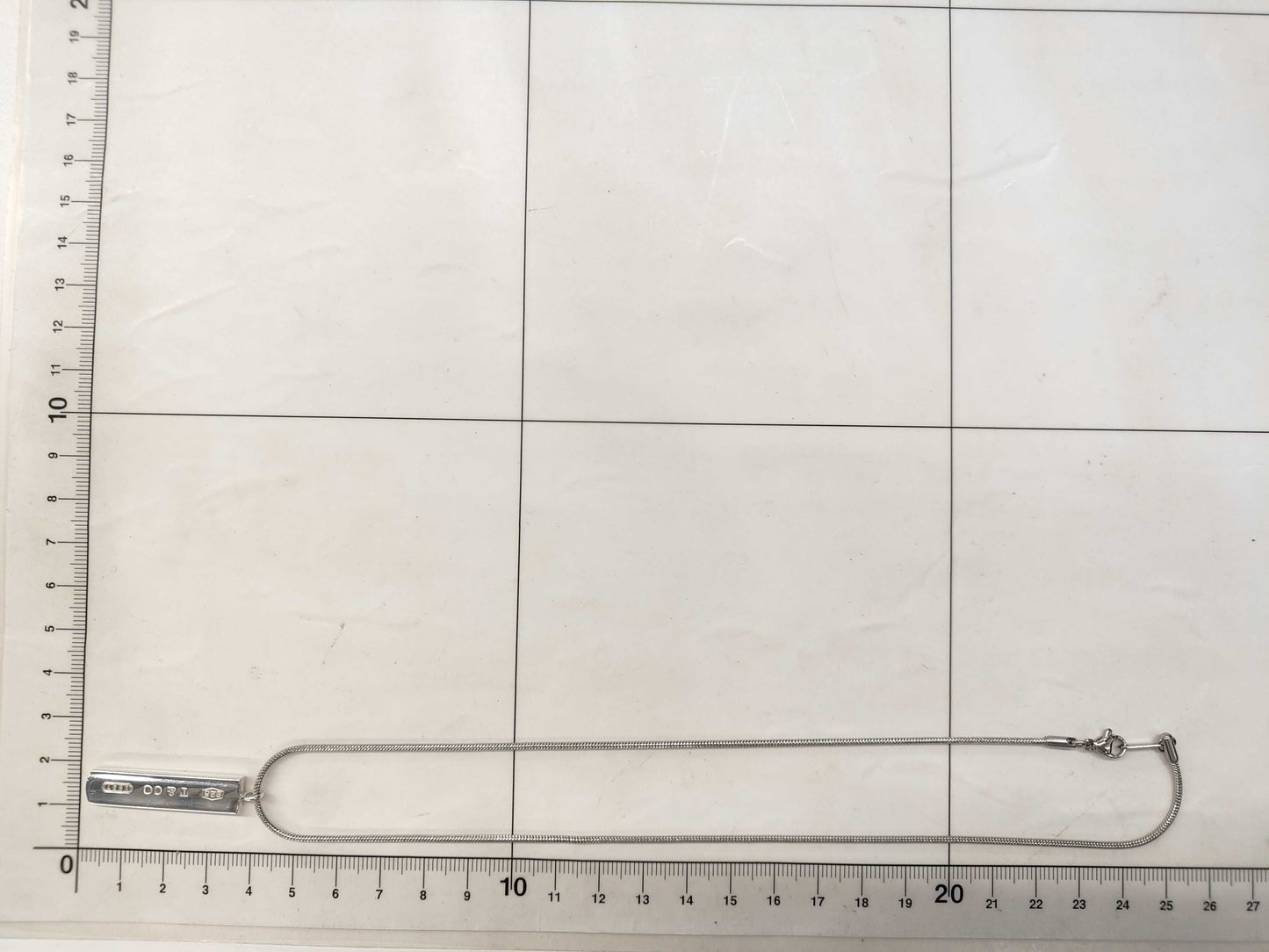 Tiffany & Co. Tiffany Narrow Bar 1837 Necklace in Silver with Non-Original Chain