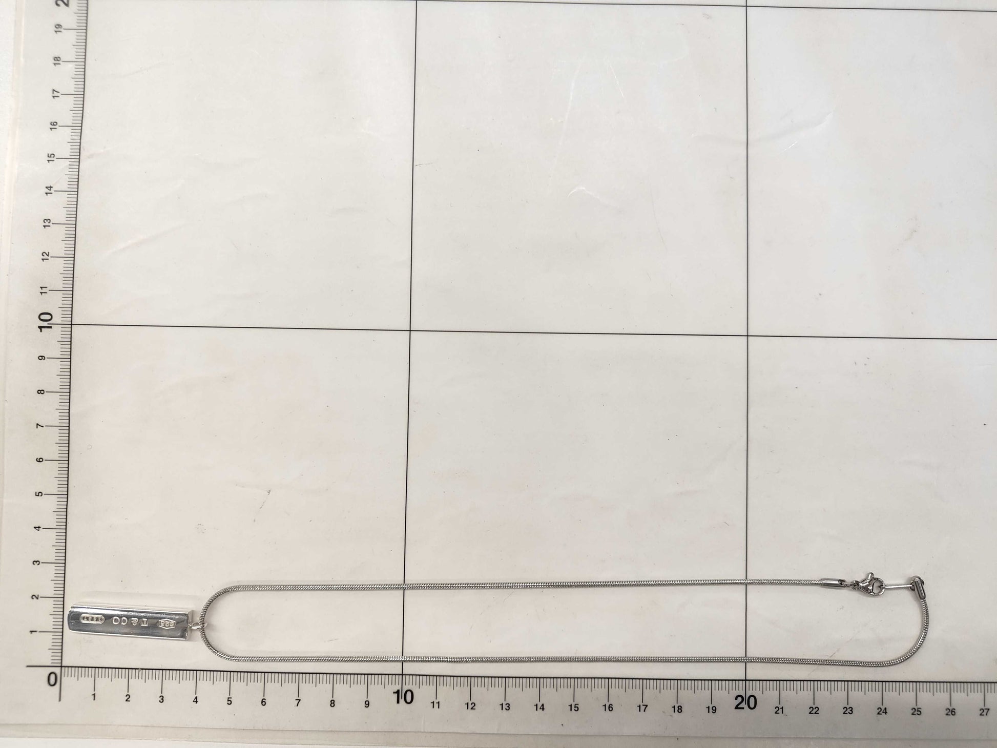 Tiffany & Co. Tiffany Narrow Bar 1837 Necklace in Silver with Non-Original Chain