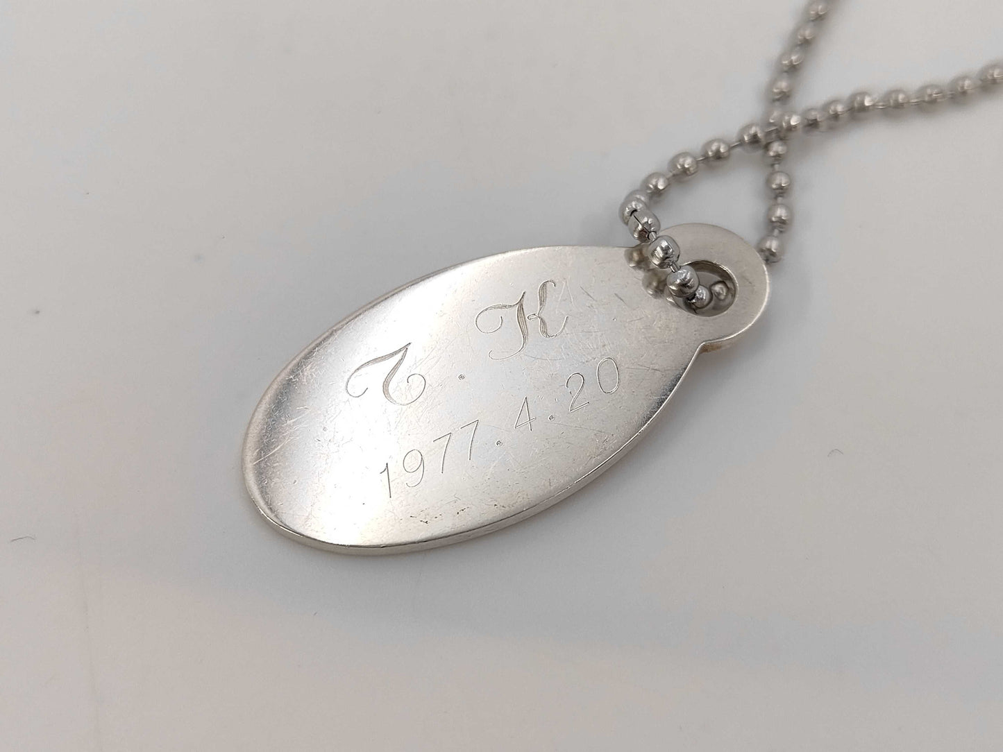 Tiffany & Co. Tiffany Return to Oval Necklace, Silver, Ball Chain, Non-Original Chain Necklace