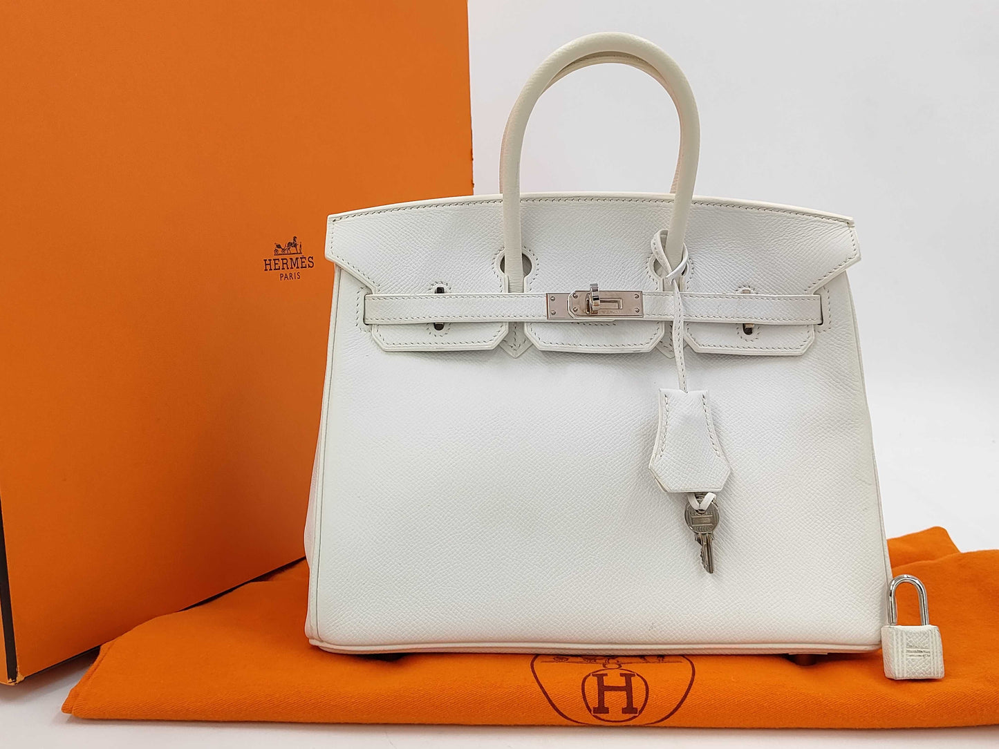 HERMES Birkin 25 □M engraved handbag