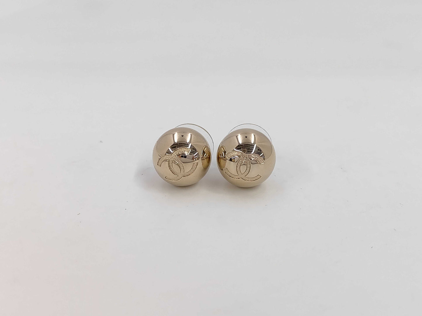 CHANEL B21S Coco Mark Gold Ball Earrings