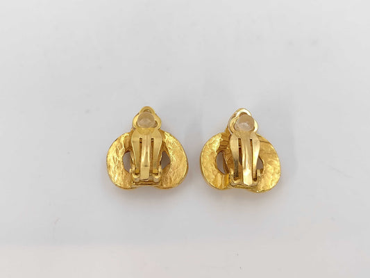 CHANEL Chanel 97P GP Heart-Shaped Coco Mark Earrings
