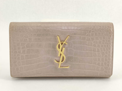 SAINT LAURENT Saint Laurent YSL long wallet crocodile wallet