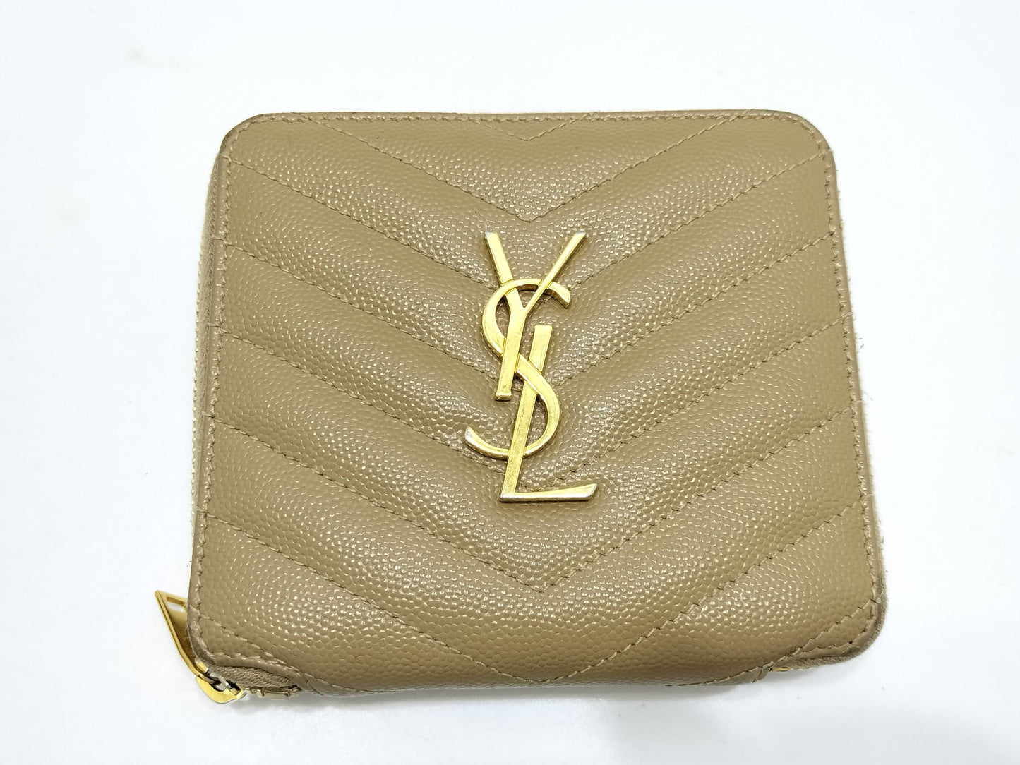 SAINT LAURENT Saint Laurent YSL Wallet Beige