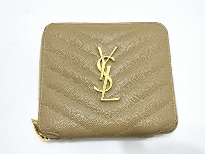 SAINT LAURENT Saint Laurent YSL Wallet Beige