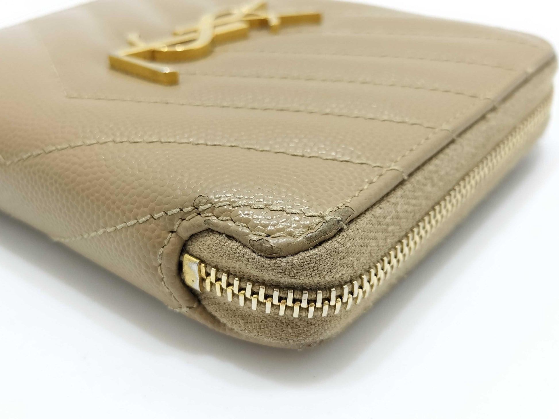 SAINT LAURENT Saint Laurent YSL Wallet Beige