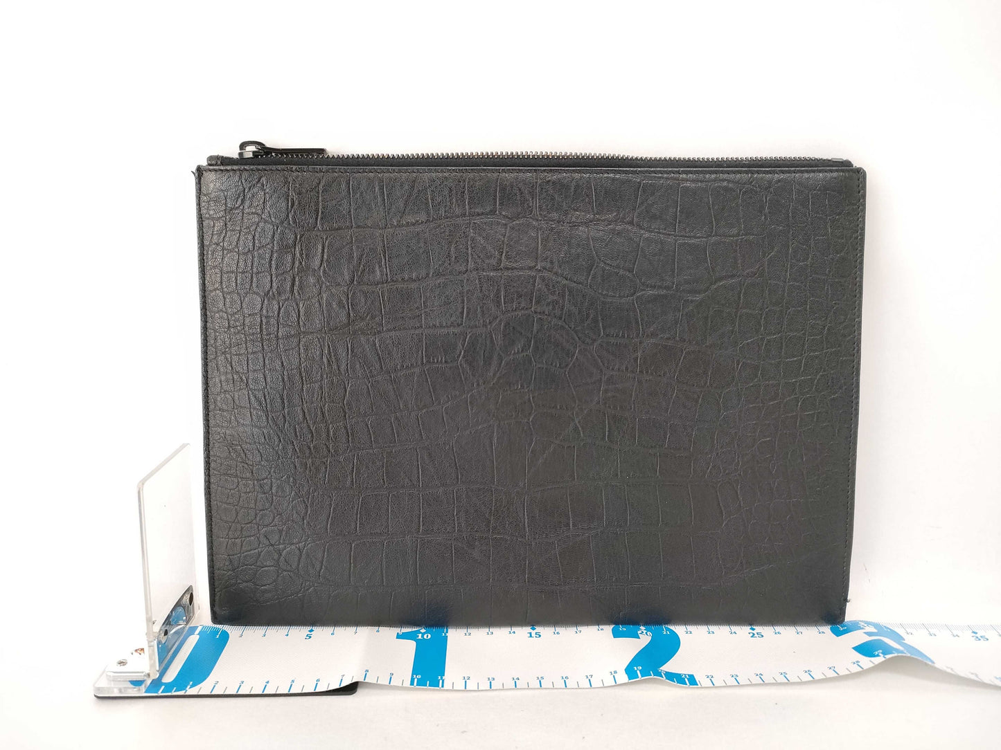 SAINT LAURENT Saint Laurent Clutch Bag Crocodile Black Clutch Bag