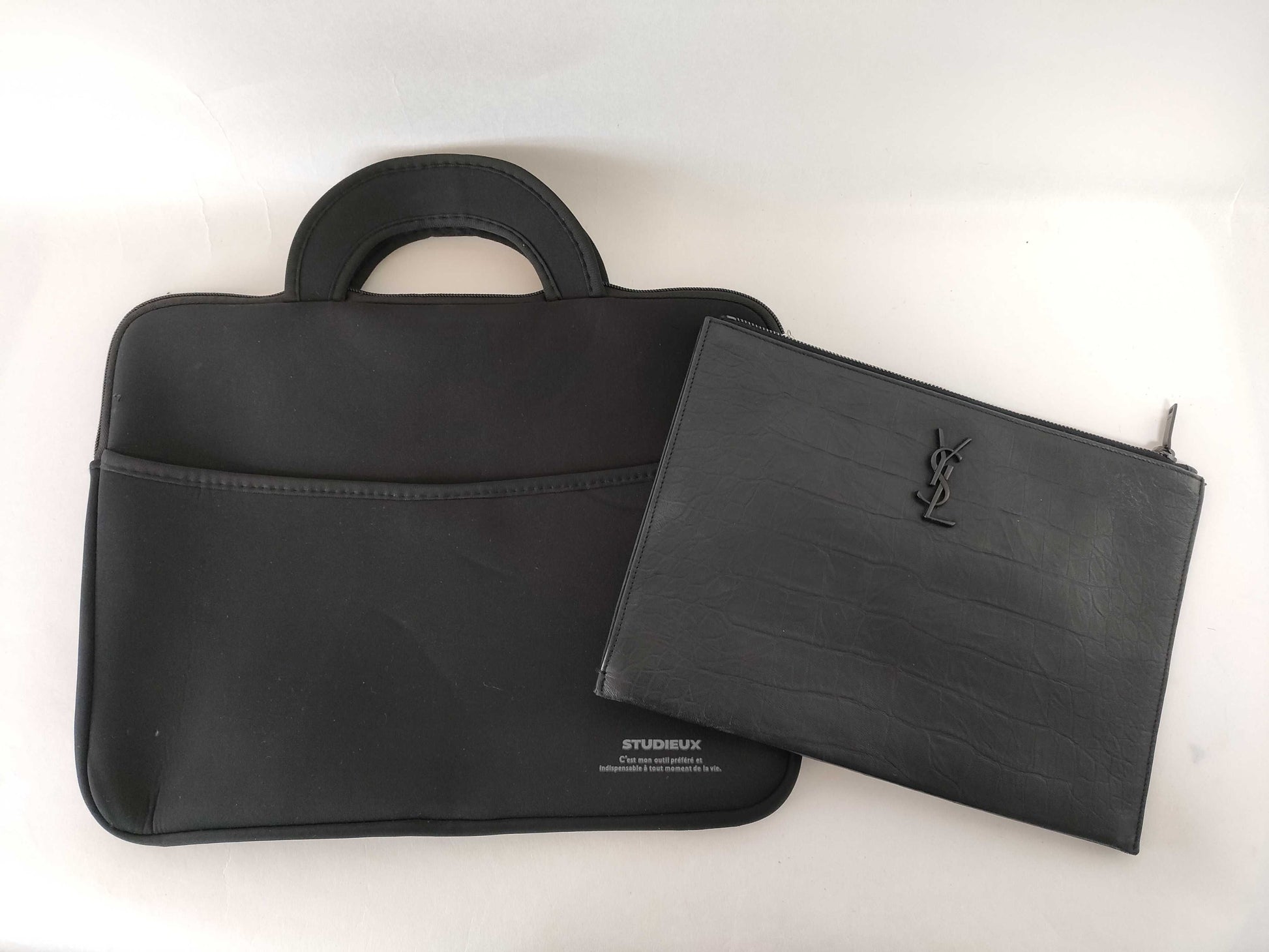 SAINT LAURENT Saint Laurent Clutch Bag Crocodile Black Clutch Bag