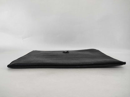 SAINT LAURENT Saint Laurent Clutch Bag Crocodile Black Clutch Bag