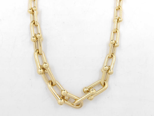 Tiffany & Co. Hardware Graduated Link Necklace in Yellow Gold 750, 47.9g 