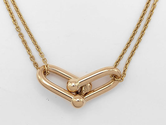 Tiffany & Co. Hardware Double Link Necklace in PG 750, 12.8g 