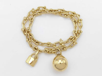 Tiffany & Co. Hardware Wrap Link Bracelet/Bangle in Yellow Gold 750, 48.6g 