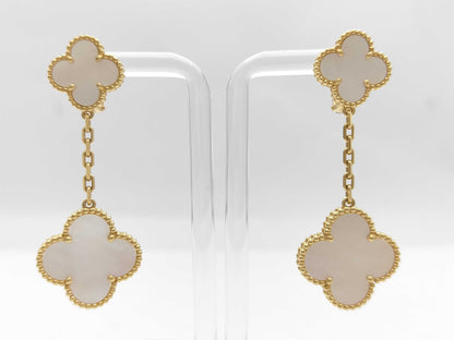 Van Cleef & Arpels Magic Alhambra Shell Earrings in Yellow Gold 750, 15.3g 