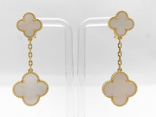 Van Cleef & Arpels Magic Alhambra Shell Earrings in Yellow Gold 750, 15.3g 