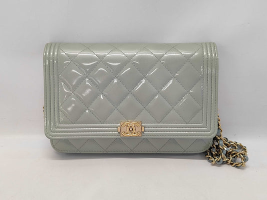 CHANEL Chanel enamel x leather shoulder bag