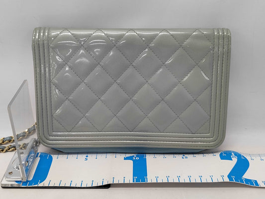 CHANEL Chanel enamel x leather shoulder bag