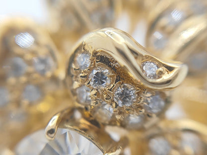 Clear Diamond K18 13.7g Ring 