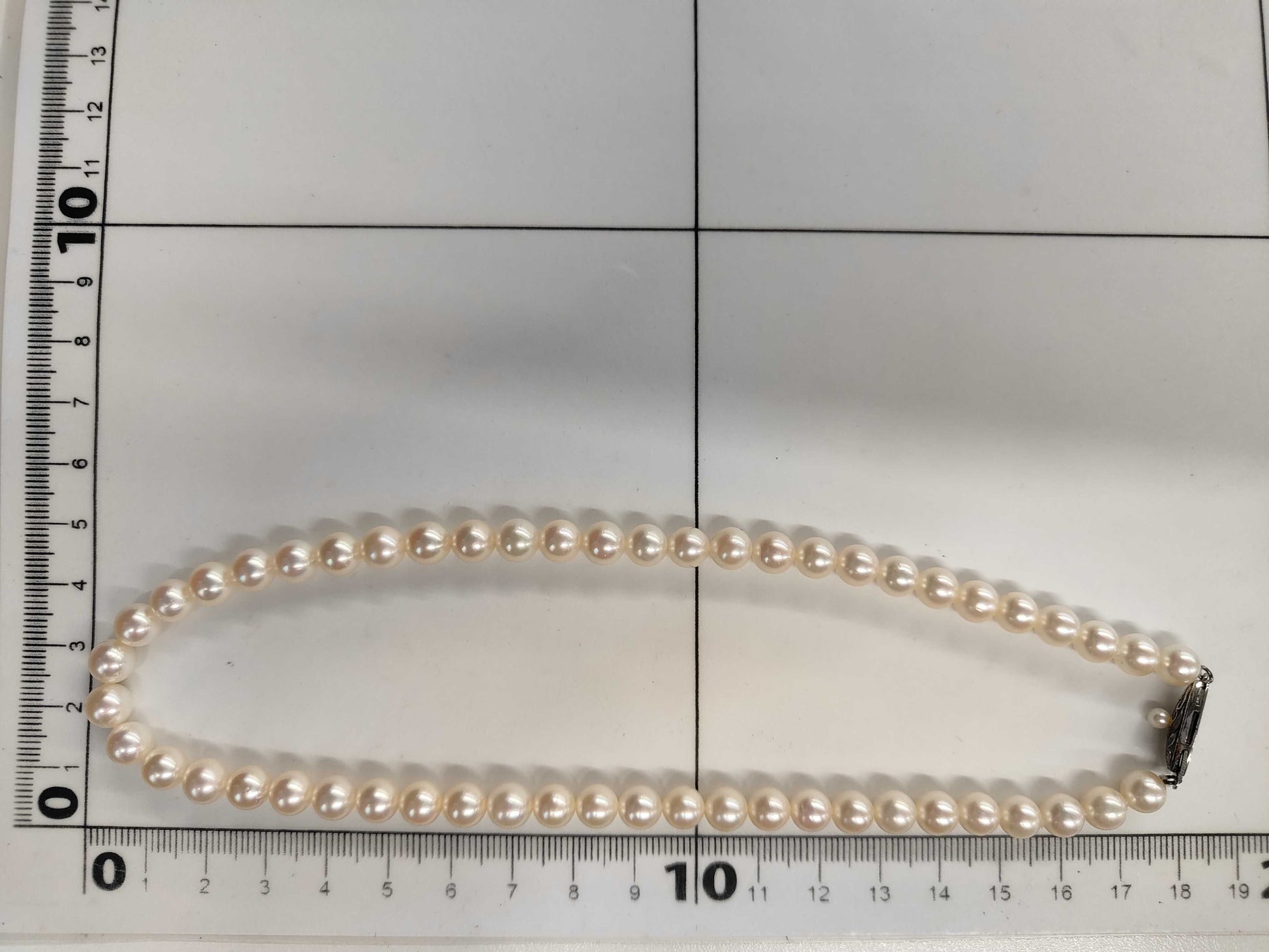 TASAKI Pearl Necklace, Diameter approx. 6.5-6.7mm, Sterling Silver, 24.2g 
