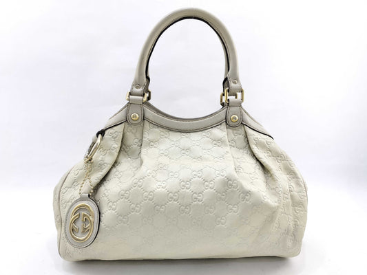 GUCCI Sukey Handbag, Guccissima All Leather Beige Tote Bag