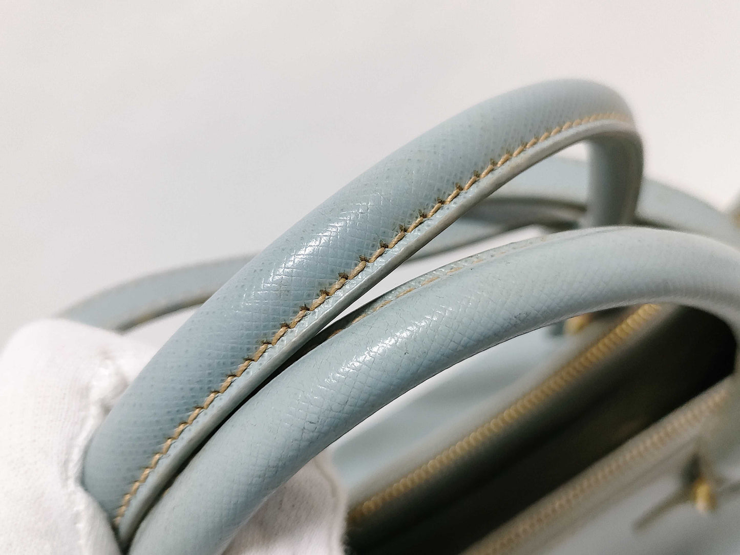 PRADA Galleria Saffiano Leather Handbag in Light Blue