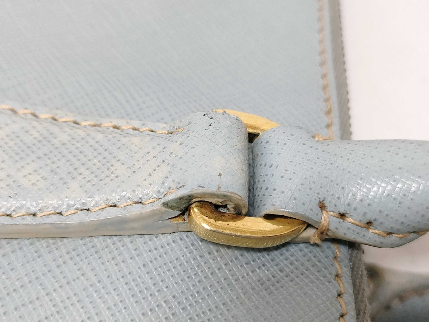 PRADA Galleria Saffiano Leather Handbag in Light Blue