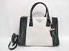 PRADA PRADA Galleria Saffiano Bicolor White and Black Handbag