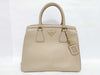 PRADA Galleria Saffiano Leather Handbag in Beige with Cameo Design