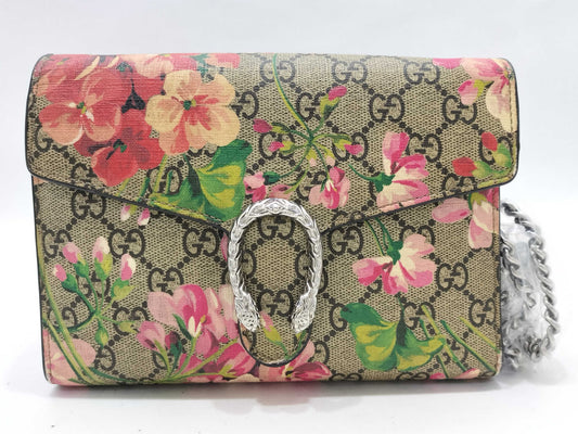 GUCCI Dionysus Shoulder Bag with GG Blooms Floral Chain Clutch