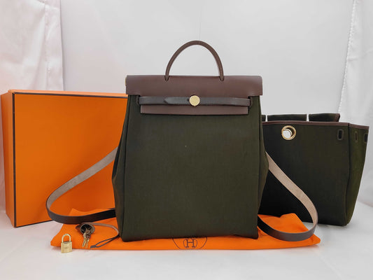 HERMES Air Bag, Khaki Brown, G Backpack