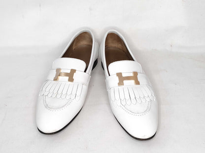 HERMES Hermes Loafers White Size 36 Fringe Loafers