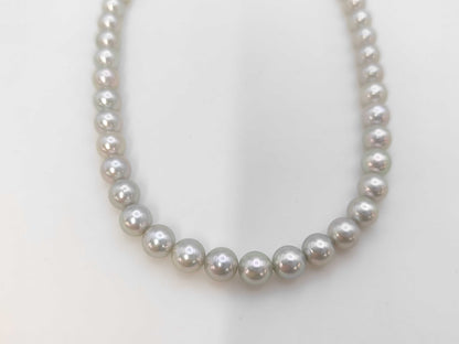 Pearl Necklace, Diameter: Approx. 6.4-6.8mm, Sterling Silver, 29.7g 